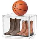 Extra Large Acrylic Display Case, XXX-Large Clear Shoe Box for Boot Shoe Boxes Sneaker Boxes Stackable Shoe Organizer with Magnetic Door