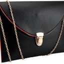 Amaze Fashion Women Handbag Shoulder Bags Envelope Clutch Crossbody Satchel Purse Tote Messenger Leather Lady Bag (Black)