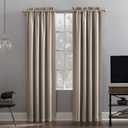 Sun Zero Oslo Theater Grade Extreme Total Blackout Rod Pocket Curtain Panel, 52" x 84", Stone