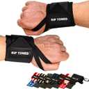 Rip Toned Wrist Wraps for Weightlifting  USPA & USAPL Approved 18" Wrist Straps for Powerlifting  Adjustable, Durable Gym Wraps with Thumb Loop  Quality Support for Men & Women (Flex Fit, Black)