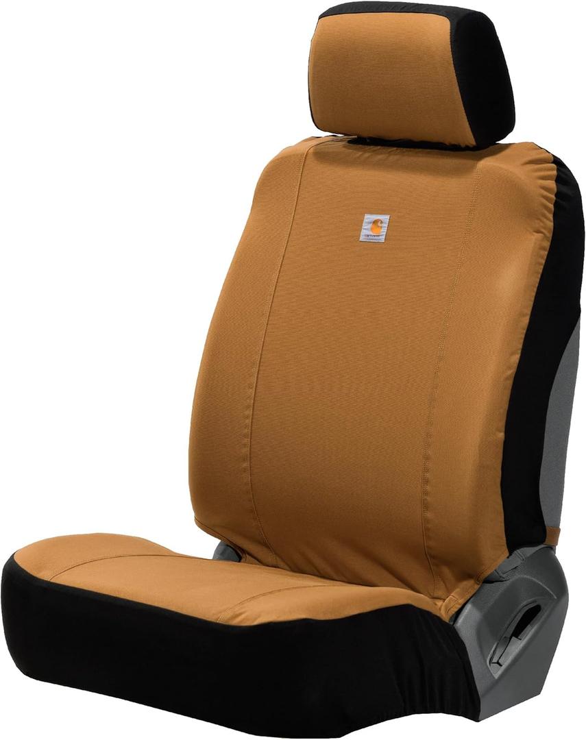 Carhartt Universal Nylon Duck Canvas Fitted Bucket Seat Covers, Durable Seat Protection with Rain Defender