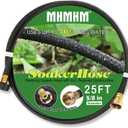 5/8" Soaker Hose for Garden Drip Hose Irrigation System with Solid Brass Fitting for Lawns Flower Beds & Vegetable Gardens (25FT)
