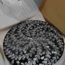 13.8" Mother of Pearl Lazy Susan Turnable Organizer, 360 Degree Round Table Countertop Decorative Spinning Tray for Kitchen Cabinet Counter Spice Pantry Dinner Table (Black Wicker)