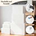 6 Pcs Buffet Risers with Mini Sign and Maker, Food Risers Display Stands for Buffet Table Party Catering Dessert Jewelry Collectibles, Nesting Cube Boxes with Hollow Bottoms (8",7",6",5",4",3")