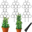 3-Pack 14 Inch Small Trellis for Potted Plants, Metal Plant Trellis for Plants Indoor - Garden Trellis for Houseplants, Plant Support for Ivy, Pothos, Monstera, Hoya, Vines (Black, 14inch/3 Pack)