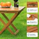 Idzo Mira Acacia Wood Folding Bistro Side Table Outdoor, 19.5 Inch x 19.5 Inch, Heavy Duty 200 Lbs Capacity Loading, Space-Saving for Garden & Balcony, No Assembly, Small Size
