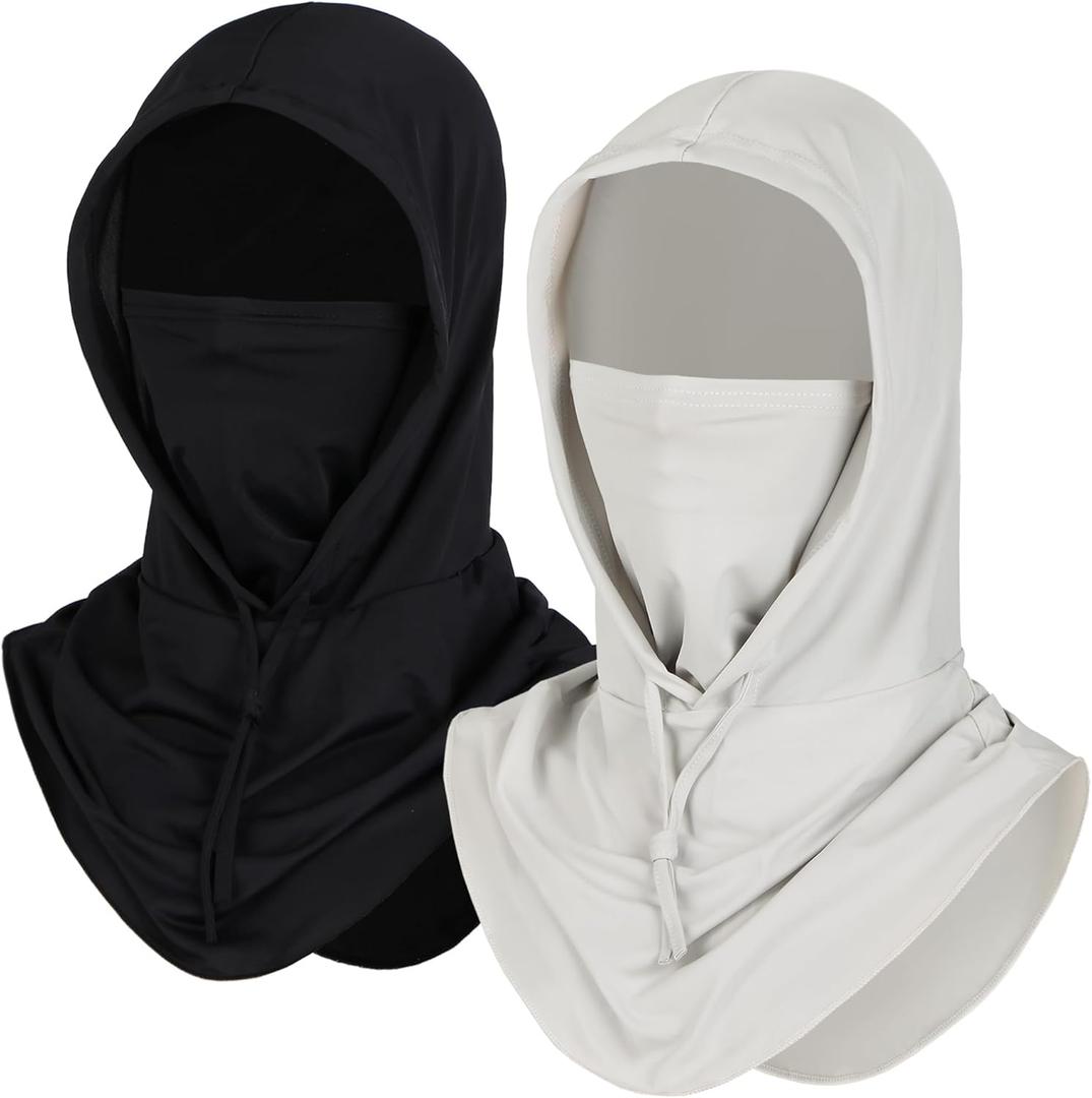 4 x Ski Mask for Men Women, Balaclava Full Face Head Neck Gaiter Cover, Summer UV Protection Cooling Outdoor (Gray)