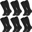 Zando 6 Pairs Youth Soccer Socks Baseball Socks Boys Girls Knee High Socks School Uniform Socks Outdoor Long Tube Socks (4-6 Years)
