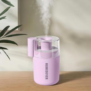 Portable Mini Humidifier, 180ml USB Cool Mist Small Humidifiers for Bedroom, Personal Desktop Humidification for Car Office Travel & Indoor Plants(Pink)