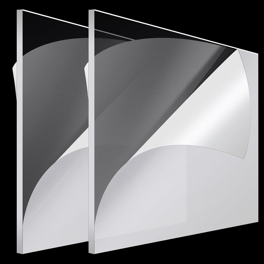 Roowest 2 Pcs 36 x 48 Inch, 1/8 Inch Thick Clear Acrylic Sheet Plastic Sheet Cut to Size Acrylic Board Panel Blank for Craft DIY Signs Frames Engraving Display Cases