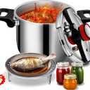 10.68 Quart Stainless Steel Pressure Cooker, Extra Large Stovetop Pressure Cooker, Commercial Grade, Induction Compatible, Big Capacity for Batch Cooking