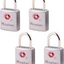 Master Lock Brass TSA Locks for Luggage with Key, TSA Approved Keyed Padlock for Backpacks, Suitcases, and Luggage, Zipper Lock, 4 Pack, 4683Q