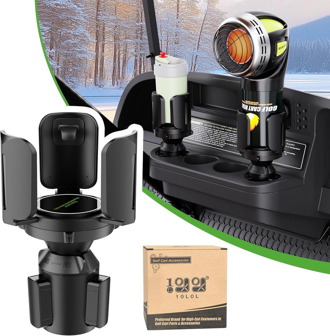 10L0L Golf Cart Heater Propane Cup Holder - Adjustable Rotating Mount for Propane Heaters & Tumbler Holder Universal for Yamaha, EZGO, Club Car