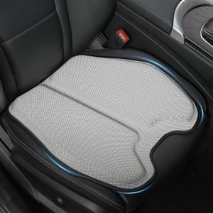 Soft Thin Gel Seat Cushion for Car Seat, Office Chair, Wheelchair, Stadium - Non-Slip Car Seat Cushions with 1 Inch Gel - Sciatica & Tailbone Pain Relief (Light Gray)