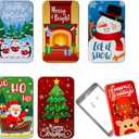 JOYIN 6PCS Gift Card Holder Boxes Christmas, 4.33 x 2.6 x 0.6 Tins Money Cash Holders Unique for Xmas Holiday Birthday Present Decor, Party Favors Silver Coin Boxes with Lids in 6 Designs