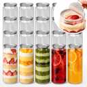 100-Pack Clear Plastic Cans with Easy-Peel Aluminum Lids, 16.9 oz (500 ml), Large