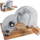 Foldable Sourdough Bread Slicer Adjustable Thickness, Manual Bread Slicer, Add Metal Rails, Hand Crank Bread Cutter Machine with Scale Line and Suction Cup, Stainless Steel Blade (Grey)