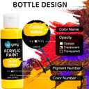 UPGREY 32 Colors Acrylic Paint Set, Non-Toxic Art Paints (2fl Oz/60mL Each) with 5 Craft Paint Brushes for Kids and Adult, Metallic Acrylic Paints for Wood Canvas Crafts Stone Ceramic Model Painting
