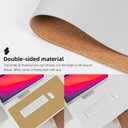 Leather Desk Protector, 47in*23.7in Large Mat with Natural Cork & PU Leather, Mouse Pad, Non-Slip Office Mat, Waterproof Writing Pad for Office and Home (Ivory White), 47in*23in