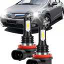 Light Bulbs Compatible for 2006-2013 Honda Civic H11 Fog Lights Combo Pack 800% Brightness with Cooling Fan Plug N Play Pack of 2