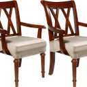 Havawish Large Velvet Dining Room Chair Seat Covers with Armrest Dining Chair Slip Covers Protectors (Taupe,2 Pcs)