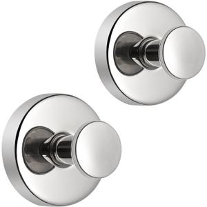 Suction Cup Hooks for Hanging, for Shower, Bathroom Shower for loofah for Glass Windows, Mirror, Tile, Adhesive Towel Hooks for Hanging Bath Ball, Robe, Towel, (Chromed, 2Pack)