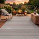 Outdoor Rug 6x9 Beige Washable Outside Rugs for Patios Porches Stiripe Linear Modern Waterproof Durable Non-Shedding, Easy-to Clean Deck Balcony Indoor Outdoor Carpet (6 x 9 Beige)
