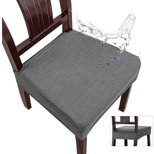 Genina Waterproof Seat Covers for Dining Room Chair Covers Waterproof Dining Chair Covers (6 PCS-Rear-Covered, Dark Gray)