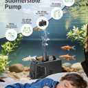 POPOSOAP 400GPH Submersible Pump(1500L/H, 24W), Ultra Quiet Fountain Pump with Over Heating Protection & Filter Sponge 6.6ft High Lift for Pond, Fish Tank, Aquarium, Hydroponics, Waterfall Q103