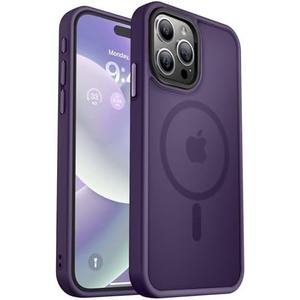 MOCCA Strong Magnetic for iPhone 15 Pro Max Case, [Compatible with Magsafe][13FT Military Drop Protection] Slim Translucent Matte Shockproof Case for iPhone 15 ProMax Case 6.7'' - Deep Purple