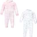 Hudson Baby baby-girls Plush Jumpsuits (3-6 Months, Snowflakes)