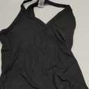 Danysu V Neck Racer Back Tank Top for Women Padded Ribbed Long Tank Fitted Basic Cami Tops (Medium, Black)