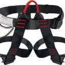 NewDoar Climbing Harness, Mountaineering Rock Climbing Harness, Half Body Harness for Rappelling Fire Rescuing Tree Climbing (Black)