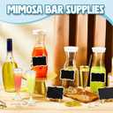 Didaey 74 Pcs Mimosa Bar Supplies 34 oz Plastic Carafe with Lids Drink Juice Carafe with Champagne Flutes Plastic Water Pitcher for Mimosa Bar with Wooden Chalkboard Tags Straws(Gold)