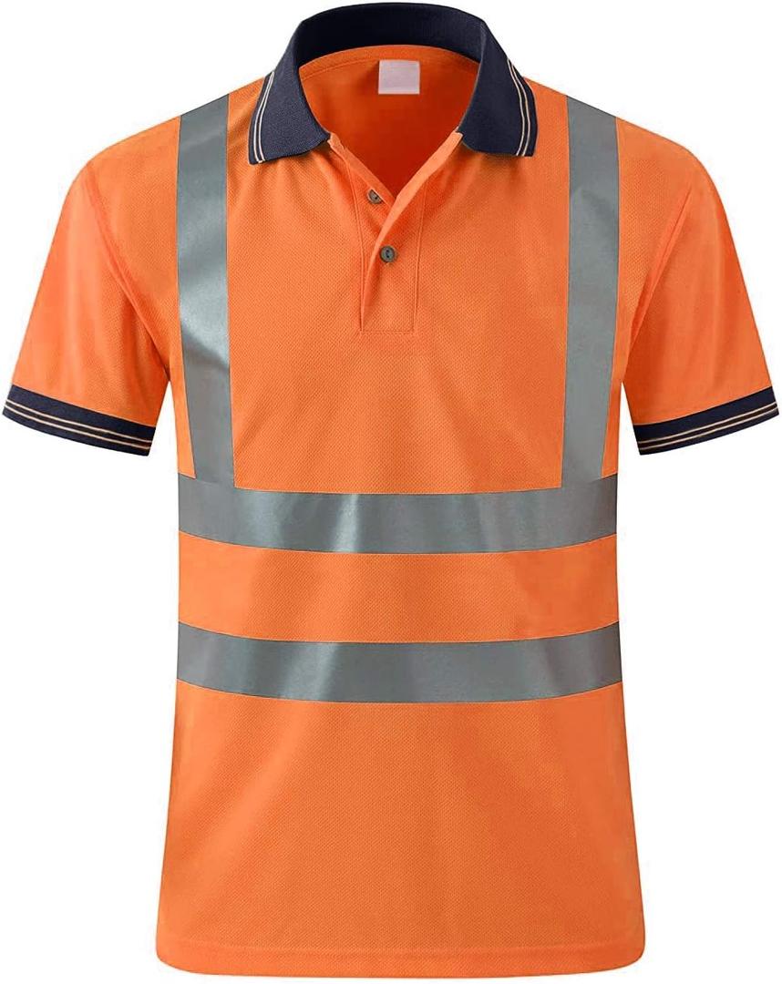 SMASYS Safety Polo Shirt High Visibility Orange (Small)