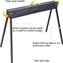 FORUP 2 Pack Heavy Duty Folding Portable Saw Horses Table, 1322 Lbs Load Capacity Metal Saw Horse with Fast Open Legs and Easy Grip Handle for Woodworking, Dark Grey & Yellow