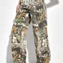 HVEPUO Camo Pants Women High Waisted Wide Leg Casual Y2K Camoflage Cargo Pants Baggy Elastic Waist Straight Jeans Trousers (L)