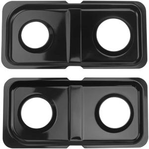 WB34K10009 WB34K10010 Drip Pans Replacement for GE Gas Stove Range Parts, Black Stainless Steel Double Burner Drip Pan GE Hotpoint Catch Pan Drip Bowls GE Spectra XL44 Oven Parts 2 Pcs