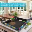 Repotting Mat for Plant Transplanting and Mess Control 29.5"x 29.5" Oxford Fabric Waterproof Potting Foldable Indoor Portable Gardening Tray Unique Gifts Lovers (1 Pcs Black)