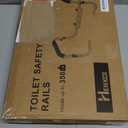 Toilet Safety Rail, Safety Frame for Toilet Seat, Toilet Grab Bar with Adjustable Width for Seniors Supports 350lbs (Black and White)