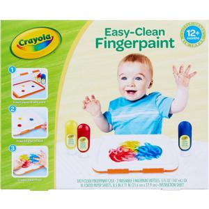 Crayola Mess Free Finger Painting Station Washable Finger Paint for Toddlers, Spring Arts & Crafts Set, Sensory Activity, Travel Toy, Ages 1+