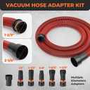 10 FT 1 1/4 Dust Collection Hose Kit Vacuum Hose Adapter Kit for Home and Shop Vacuums System,6 Adapters Fits with Multi-Brands,Quick Switchable Woodworking Power Tool and Sander vacuum hose