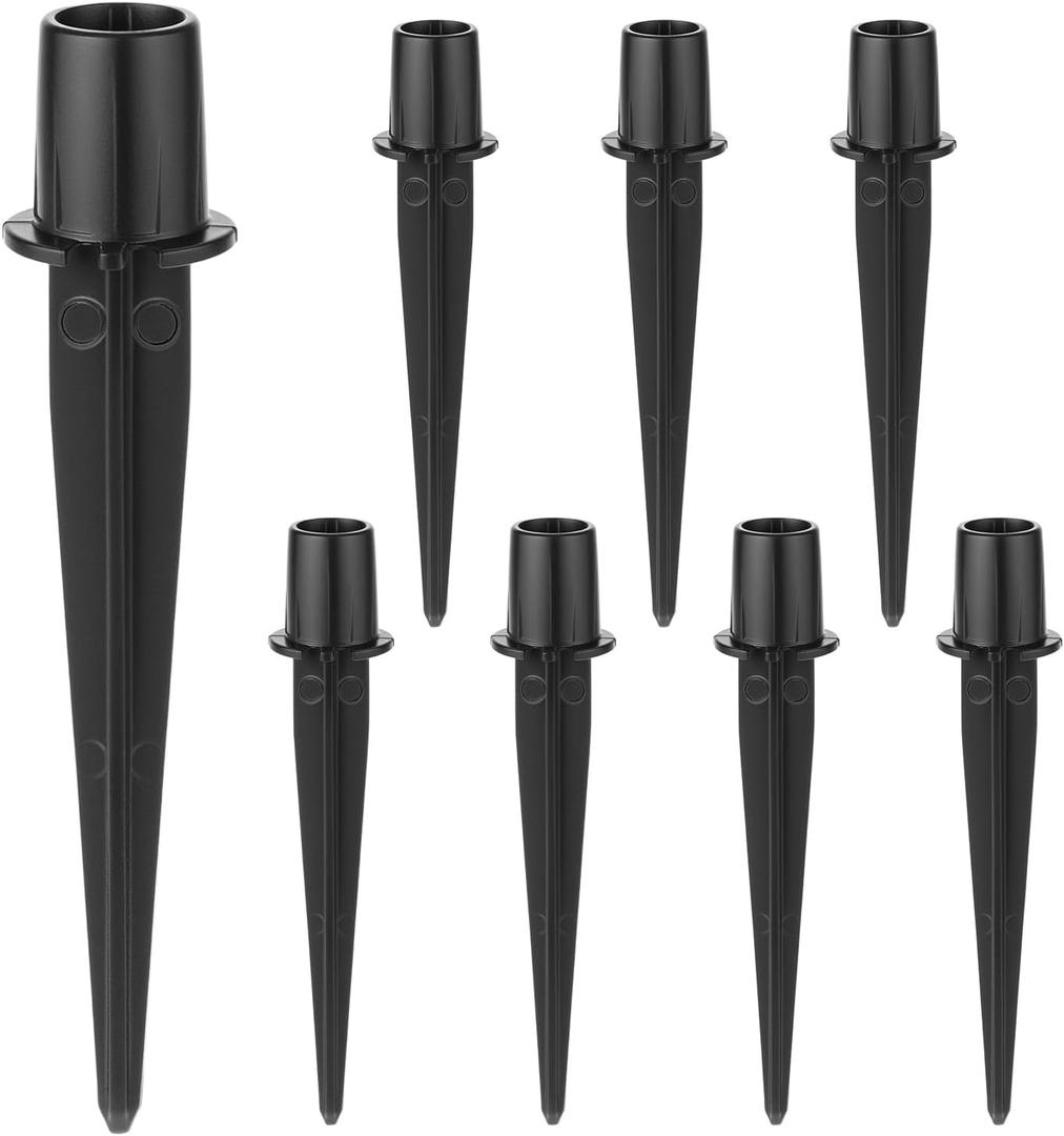 QWORK Metal Stakes Solar Lights Replacement Spike, 8 Pack Reinforced Ground Stakes, Replacement Nails for Garden Lights Landscape Pathway Patio Lamps Pole, 0.78x5.36 inches Outdoor Ground Stake