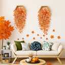 4Pcs Artificial Fall Flowers for Outdoors, UV Resistant Faux Mums Plants, Silk Fake Hanging Flowers for Autumn Porch Planter Patio Yard Garden Decor (Orange Yellow)