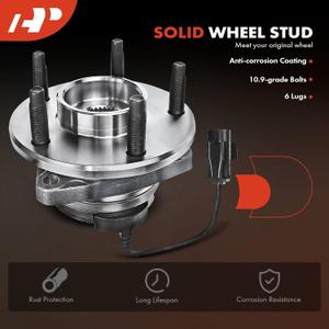 A-Premium 2 x Front Wheel Bearing and Hub Assembly with ABS & 5-Lug Compatible with Chevrolet Malibu 2004-2012, HHR SS 2008-2010, Cobalt SS 2008-2010, Pontiac G6 2006-2010, Saturn Aura 2007-2009, 1 Pack