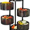 SKYMART 5 -Tier Kitchen Storage Rack  Heavy-Duty Carbon Steel Organizer Shelf | Freestanding Multipurpose Rack for Pantry, Countertop & Home Use | Space-Saving Design | Available in Black & White