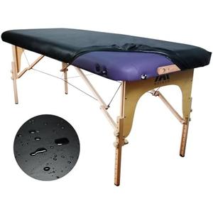 32" Wide Massage Table Cover - 100% PU, Wipeable, Reusable & Waterproof Vinyl Protector for Square Tables (Black, 80cm, 1 Pack)