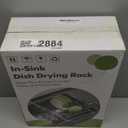 Dish Drying Rack Over the Sink In Stainless Steel Black Expandable Drainer for Small Kitchen, Counter Space Saving Compact Inside Sink Plate Dryer, Adjustable Hanging Metal Wire Strainer Drain Holder