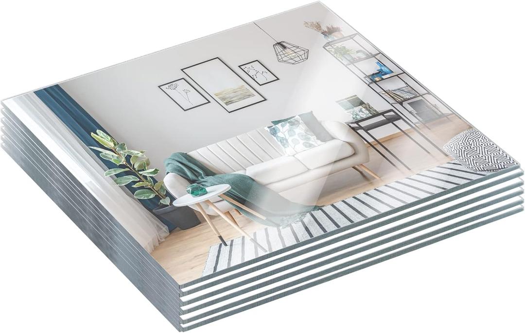 12" Square Mirrors for Centerpieces, Square Mirror Centerpieces for Tables, Mirror Plates 2mm, Centerpieces & Wedding Decorations & Baby Shower Party & Christmas Decorations, 12pack (Rectangle)