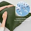 BEDELITE Olive Green Pillow Cases Queen Size Set of 2, Rayon Derived from BambooCooling Pillow Cases for Hot Sleepers & Night Sweats, Breathable and Silky Soft Envelope Pillowcases, 20"x30", 2 Pack Queen20"X 30"